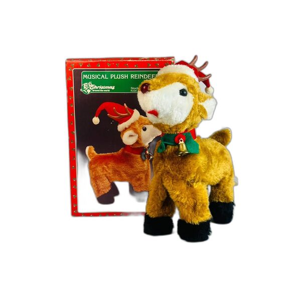 Vintage House of Lloyd Musical Plus Reindeer Christmas Around the World - Picture 1 of 10